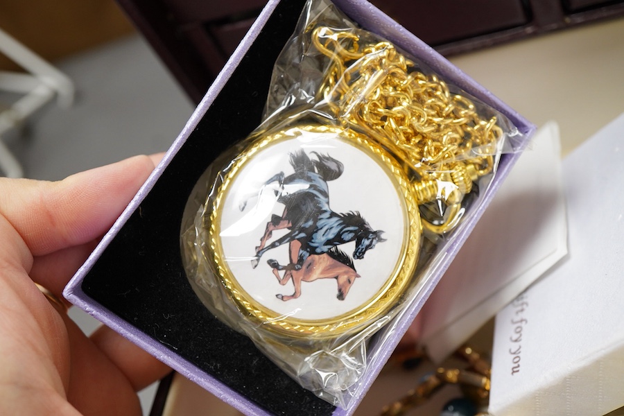 A collection of silver and other costume jewellery, including a diamond cluster ring in 9ct gold, size M, British hallmarks; a citrine ring in 9ct gold, size O, British hallmarks; a citrine ring in low carat gold, size N